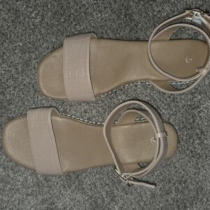 SHEIN Tan Sandals Minimalist Two-Strap Design
